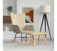 vidaXL Chaise à bascule avec repose-pied - Crème