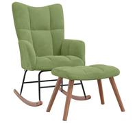 vidaXL Chaise à bascule avec repose-pied Vert clair Velours