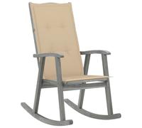 vidaXL Chaise à bascule avec support Gris Bois massif Acacia