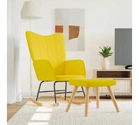 vidaXL Schommelstoel met voetenbank stof mosterdgeel328025 Jaune G