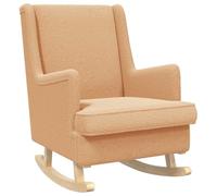vidaXL Chaise à Bascule Beige 62 x 80 x 85 cm Tissu en Laine de Mouton, Chaise Berçante Moderne, Fauteuil Doux avec Coussins, Style Détente Élégant pour Intérieur, Mobilier Relax