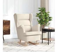 vidaXL Fauteuil à bascule 74x90x102 cm lin blanc