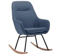 vidaXL Chaise à Bascule Bleu Tissu