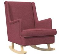 vidaXL Chaise à Bascule Bordeaux 62 x 80 x 85 cm Tissu, Fauteuil à Bascule rembourré, siège Chic avec accoudoirs en Bois, Design Moderne pour se détendre en Salon, Chambre
