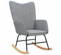 vidaXL Chaise à Bascule Chaise de Relaxation Siège de Relaxation Fauteuil de Salon Salle de Séjour Siège de Salon Maison Intérieur Gris Clair Tissu