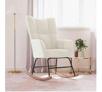 vidaXL Chaise à bascule - Blanc crème Velours