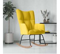 vidaXL Chaise à bascule Jaune moutarde Velours