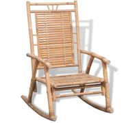 vidaXL Chaise à Bascule en Bambou Fauteuil Jardin Véranda Extérieur Intérieur