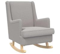 vidaXL Chaise à Bascule Gris Clair 62 x 80 x 85 cm, Chaise Berçante Moderne, Fauteuil Doux avec Coussins, Style Détente Élégant pour Intérieur, Mobilier Relax