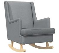 vidaXL Chaise à Bascule Gris Clair 62 x 80 x 85 cm Tissu, Fauteuil à Bascule rembourré, siège Chic avec accoudoirs en Bois, Design Moderne pour se détendre en Salon, Chambre