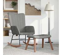 vidaXL Chaise à bascule avec repose-pied Gris clair Velours