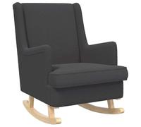 vidaXL Chaise à Bascule Gris foncé 62 x 80 x 85 cm, Chaise Berçante Moderne, Fauteuil Doux avec Coussins, Style Détente Élégant pour Intérieur, Mobilier Relax