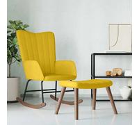 vidaXL Schommelstoel met voetenbank fluweel mosterdgeel327761 Jaune G