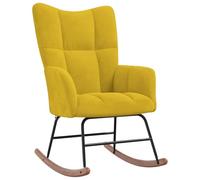 vidaXL Chaise à Bascule Jaune Moutarde Velours
