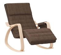 vidaXL Chaise à bascule en tissu – Marron foncé