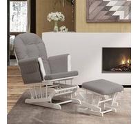 vidaXL Chaise berçante avec repose-pied Gris clair Tissu