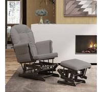 vidaXL Chaise berçante avec repose-pied Gris clair Tissu