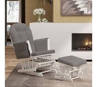 vidaXL Chaise berçante avec repose-pied Gris foncé Tissu