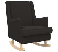 vidaXL Chaise à Bascule Noir 62 x 80 x 85 cm Tissu en Laine de Mouton, Chaise Berçante Moderne, Fauteuil Doux avec Coussins, Style Détente Élégant pour Intérieur, Mobilier Relax