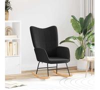 vidaXL Chaise à bascule en tissu Sherpa Noir