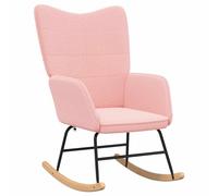 vidaXL Chaise à Bascule Rose Tissu Sherpa, Fauteuil à Bascule, Design Moderne, Assise Confortable, mobilier intérieur, Rocker Minimaliste, Salon Ergonomique