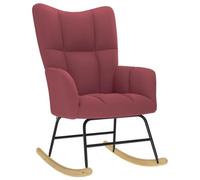vidaXL Chaise à Bascule Rouge Bordeaux Tissu, Chaise, Chaise de Relaxation, Fauteuil Relax, Chaise de Salon, Bascule, Chaise en Tissu