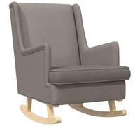 vidaXL Chaise à Bascule Taupe 62 x 80 x 85 cm Tissu, Fauteuil à Bascule rembourré, siège Chic avec accoudoirs en Bois, Design Moderne pour se détendre en Salon, Chambre