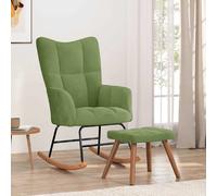 vidaXL Chaise à bascule avec repose-pied Vert clair Velours