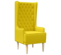 vidaXL Chaise à Dossier Haut avec Boutons capitonnés Jaune Clair Tissu