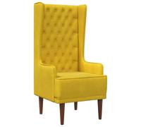 vidaXL Chaise à Dossier Haut avec Boutons capitonnés Jaune Velours