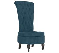 vidaXL Chaise à dossier haut bleu velours conception de bouton