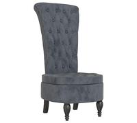 Chaise à dossier haut gris foncé velours conception de bouton Gris G