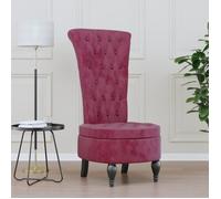 vidaXL Chaise à dossier haut rouge bordeaux conception de bouton