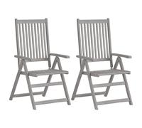 vidaXL Chaise à haut dossier Réglable 4 pièces avec coussins Bois massif Acacia