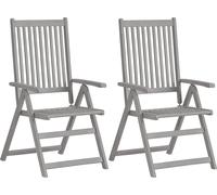 vidaXL Chaise à haut dossier Réglable 4 pièces avec coussins Bois massif Acacia