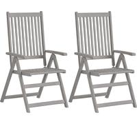 vidaXL Chaise à haut dossier Réglable 4 pièces avec coussins Bois massif Acacia