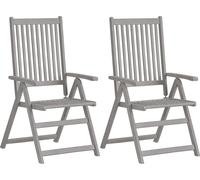 vidaXL Chaise à haut dossier Réglable 4 pièces avec coussins Bois massif Acacia