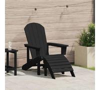 vidaXL Chaise Adirondack Noir 82 x 74 x 92 cm HDPE