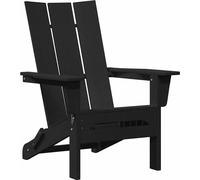 vidaXL Chaise Adirondack pliable, noire, 80,5 x 74,5 x 92 cm, HDPE