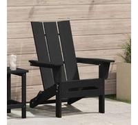 vidaXL Chaise Adirondack pliable, noire, 80,5 x 74,5 x 92 cm, HDPE