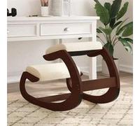 Chaise Assis-genoux, Siège Assis-genoux avec Coussin, Tabouret de Genou Ergonomique Maison Bureau, Moderne, Crème Contreplaqué de Bouleau