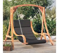 vidaXL Chaise balançoire avec coussin bois d'épicéa avec finition teck