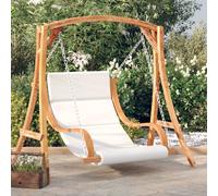 vidaXL Chaise balançoire avec coussin bois d'épicéa avec finition teck