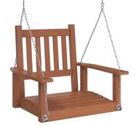 vidaXL Chaise de jardin suspendue avec chaînes en métal brun Sapin massif