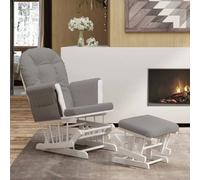 vidaXL Chaise berçante avec repose-pied Gris clair Tissu