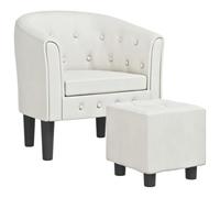 vidaXL Chaise Cabriolet avec Repose-Pied Blanc Similicuir