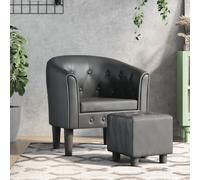 vidaXL Chaise cabriolet avec repose-pied - Gris
