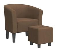 vidaXL Fauteuil cabriolet avec repose-pied, accoudoirs, siège rembourré – tissu marron