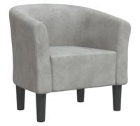 vidaXL Fauteuil cabriolet – Chaise avec accoudoirs, siège rembourré velours gris clair