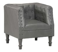 vidaXL Chaise cabriolet - Gris Cuir véritable